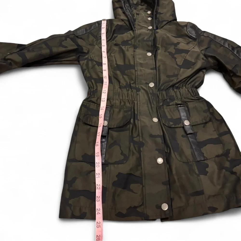 HABITUAL Girls Camo Hooded Utility Jacket Olive Green Size 10